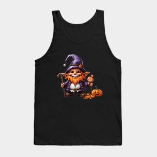 Crochet Scary Witchy Garden Halloween Gnome Pumpkin Decoration Tank Top